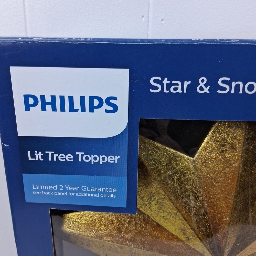 Philips LED Star & Snowflake Projection Light Tree Topper in Gold - Picture 2 of 8